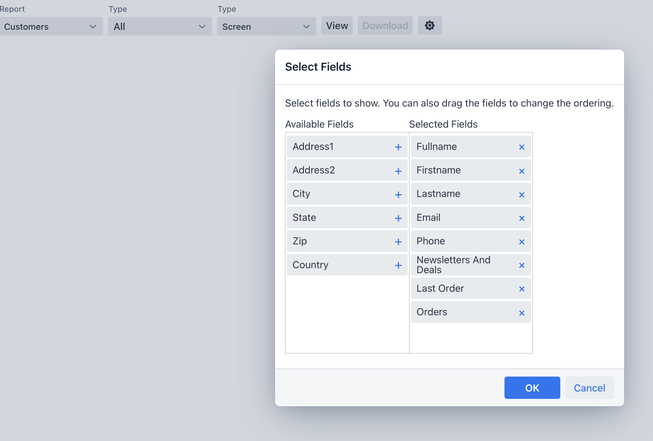 Customer Report - select fields.png